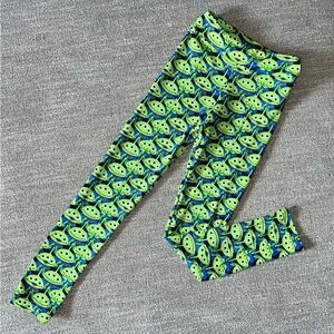 LuLaRoe Green and Blue Alien Kids Leggings